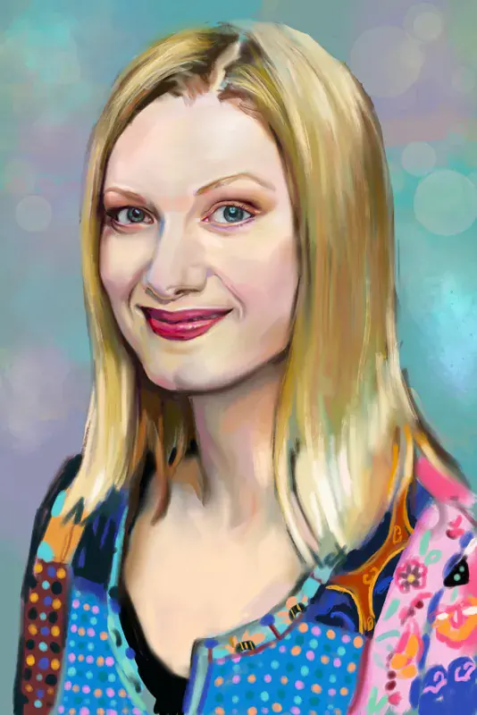 Colorful commissioned portrait painting
